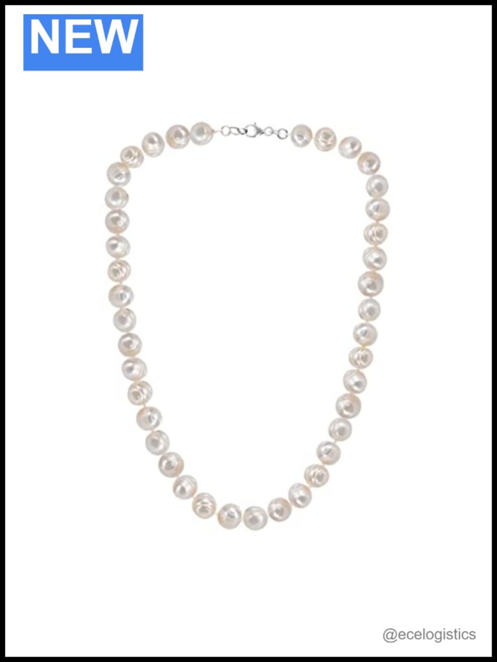 Cultured Freshwater Baroque Pearl Bead Necklace 19-Inch Lobster Clasp for Women
